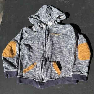 PL Kids size 7 Gray and Tan Kids Hoodie with brown pads on the side